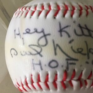 Hall of Fame PHIL NEIKRO signed baseball on rare TS ball.
